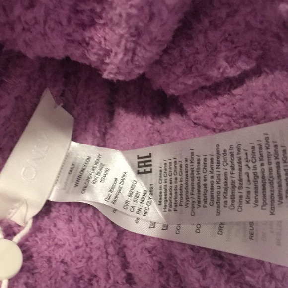 ONLY Women’s “Cindy Life” Lilac Heavy Knit Beenie Hat Tuque Size OS - Picture 6 of 8